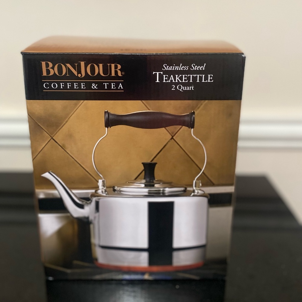 Stainless Steel and Copper-Base 2-Qt. Gooseneck Tea Kettle